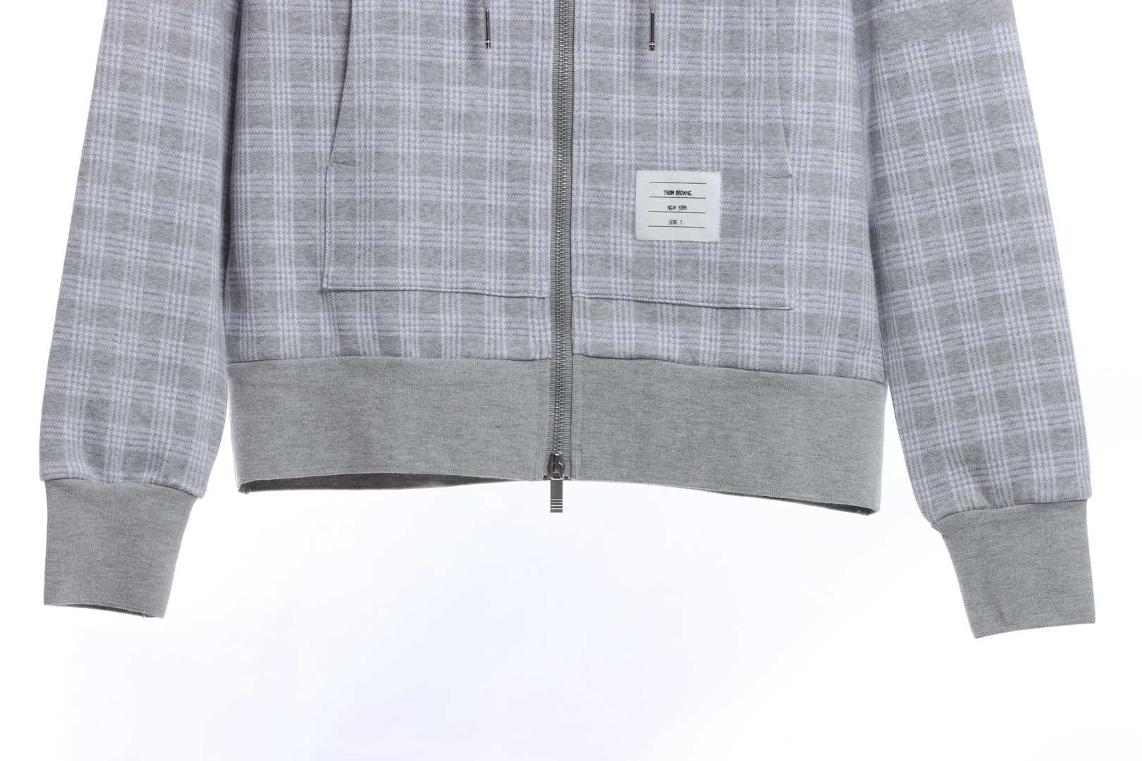 Thom Browne Special Price Jacquard Zip Hoodie Grey