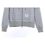 Thom Browne Special Price Jacquard Zip Hoodie Grey