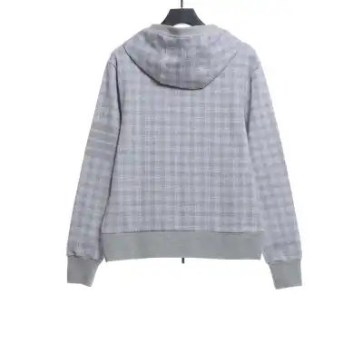 Thom Browne Special Price Jacquard Zip Hoodie Grey 02