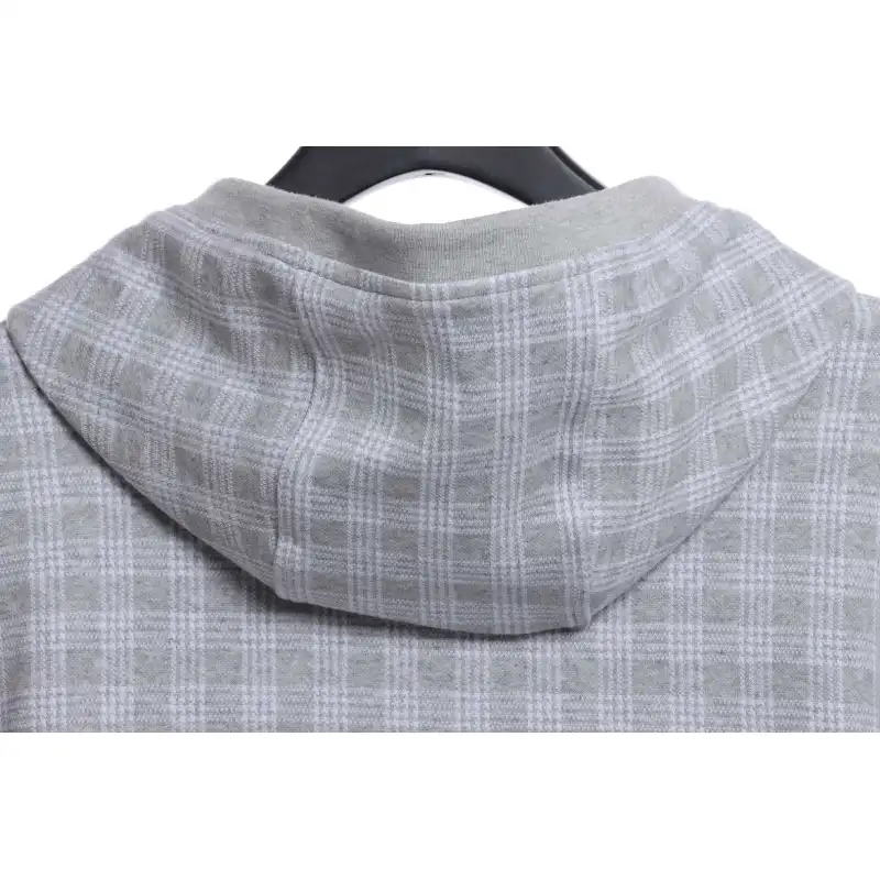 Thom Browne Special Price Jacquard Zip Hoodie Grey