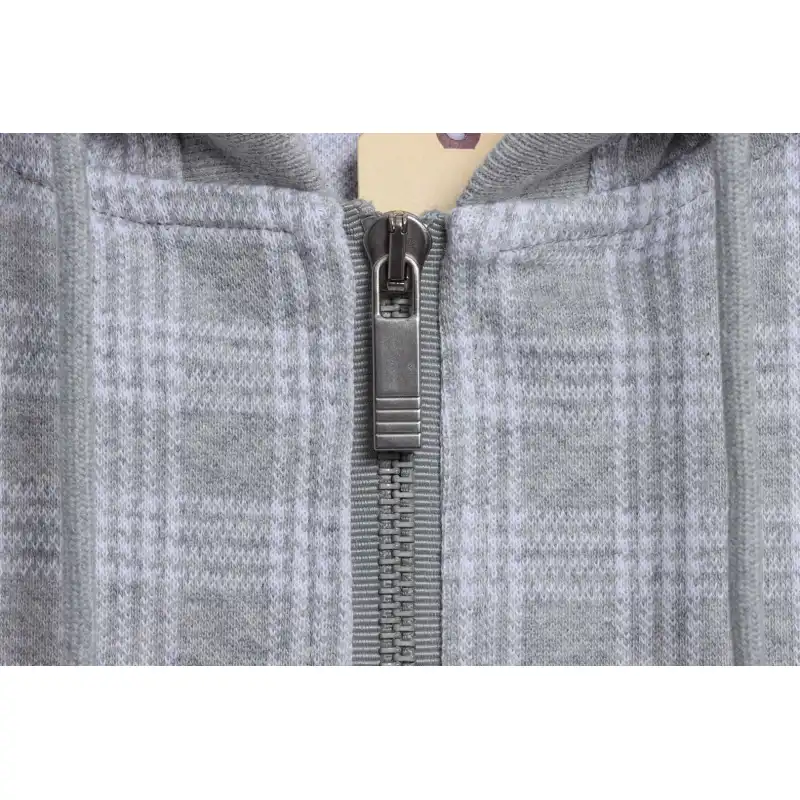 Thom Browne Special Price Jacquard Zip Hoodie Grey
