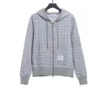 Thom Browne Special Price Jacquard Zip Hoodie Grey