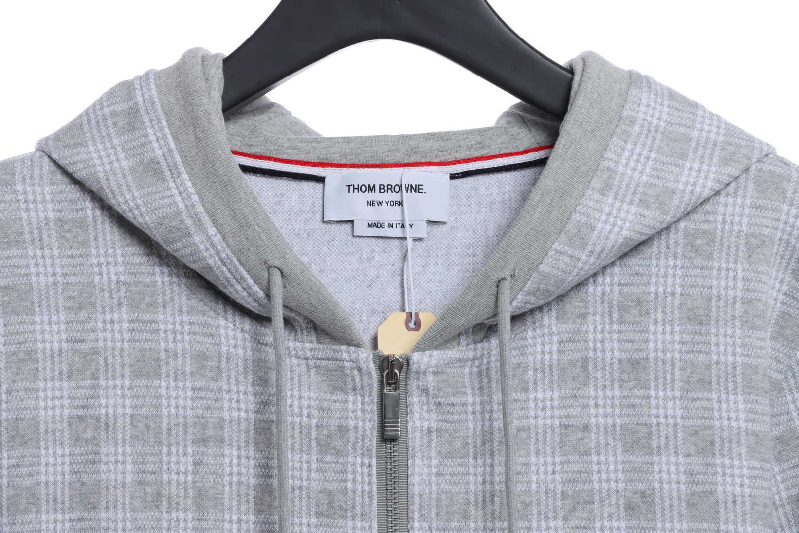 Thom Browne Special Price Jacquard Zip Hoodie Grey
