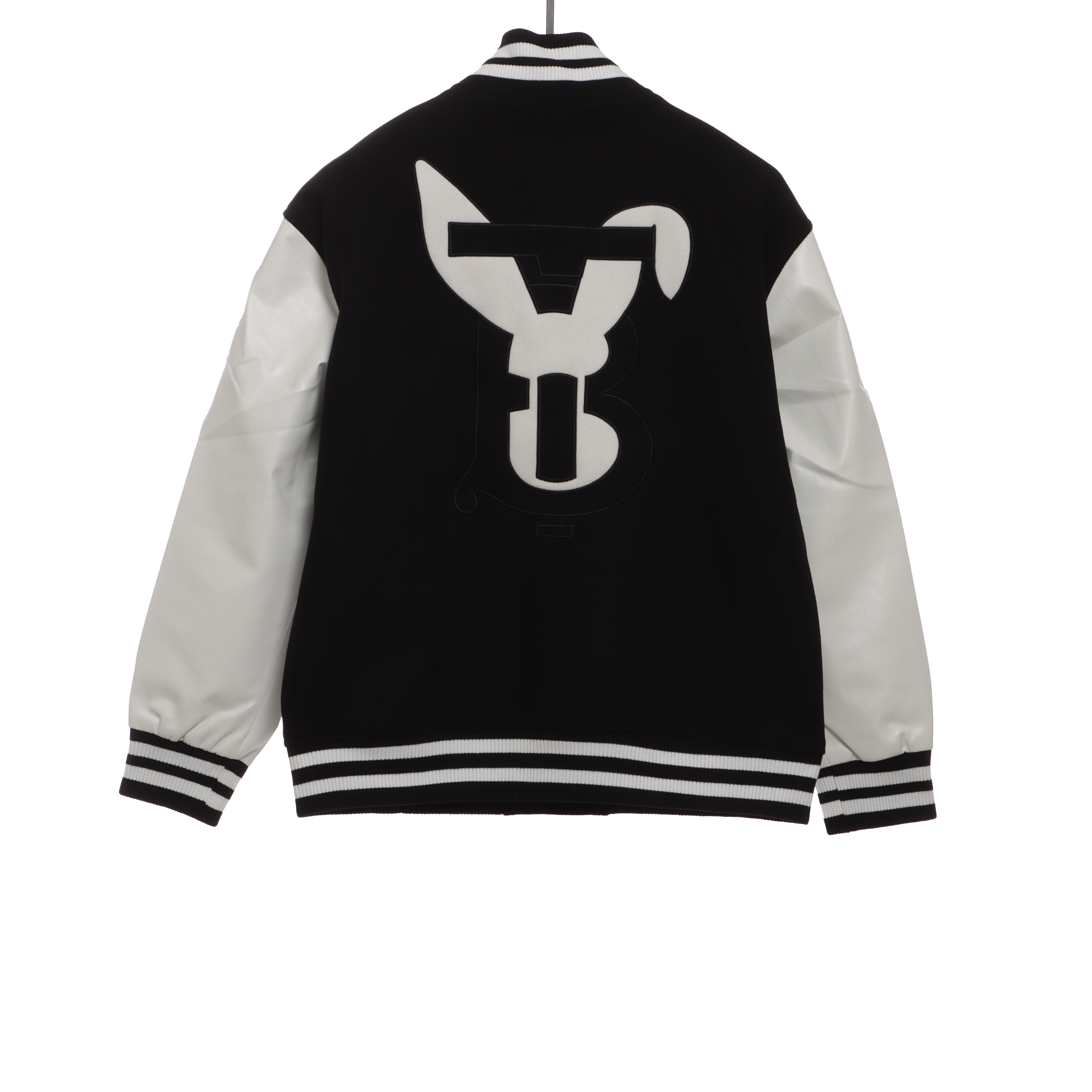 (Special Offer) Burberry 3D Towel Embroidery Baseball Jacket Black