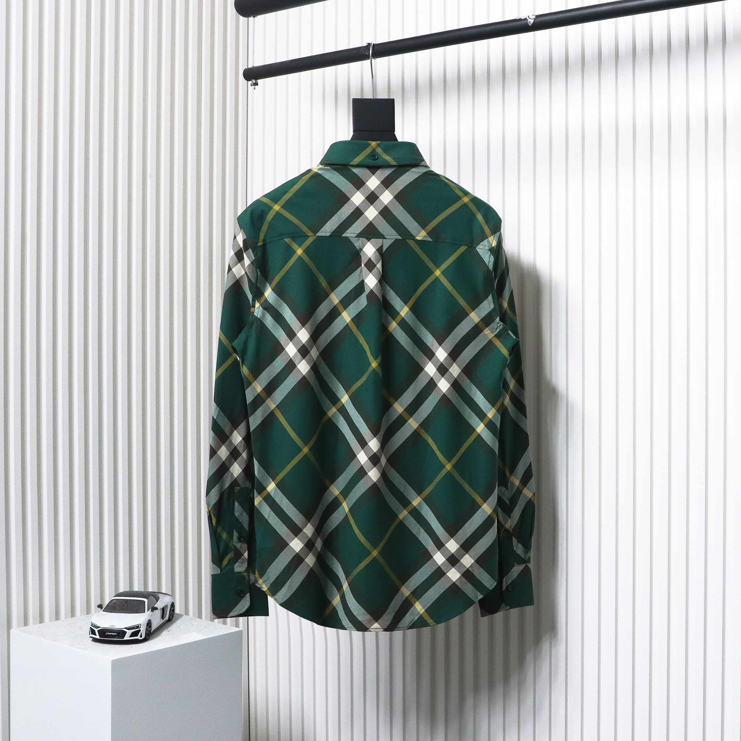 Burberry 24Fw Large Check Cotton Shirt Green