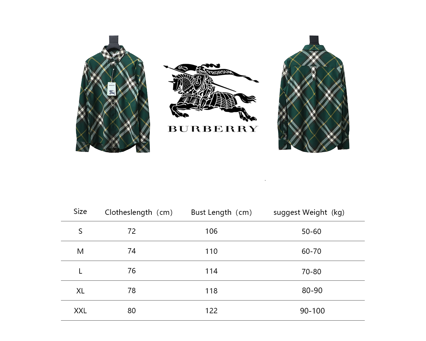 Burberry 24Fw Large Check Cotton Shirt Green