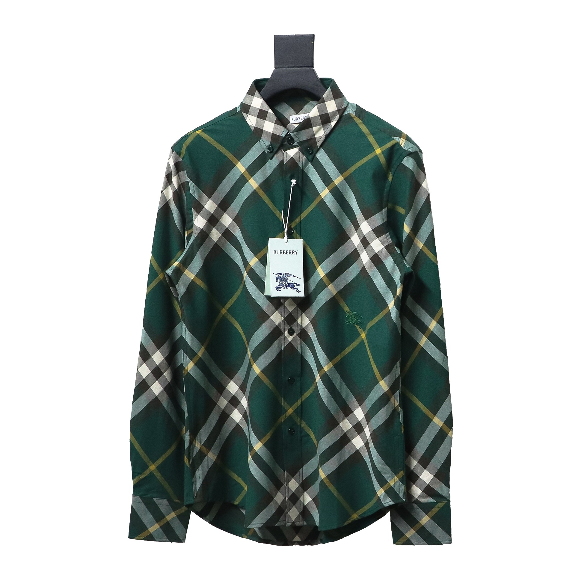 Burberry 24Fw Large Check Cotton Shirt Green