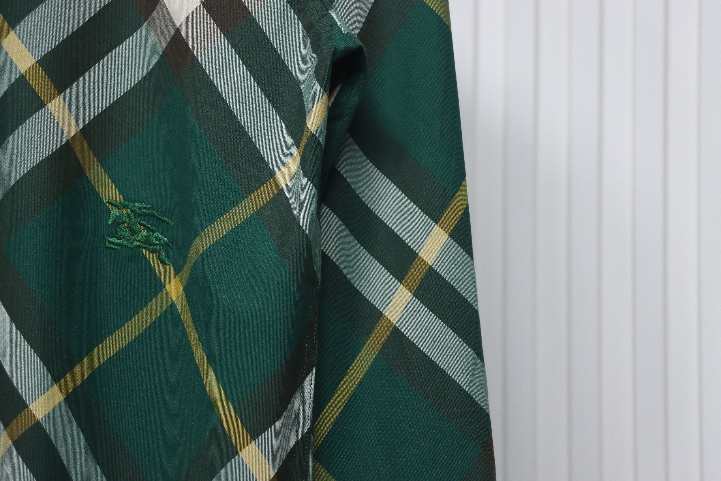 Burberry 24Fw Large Check Cotton Shirt Green