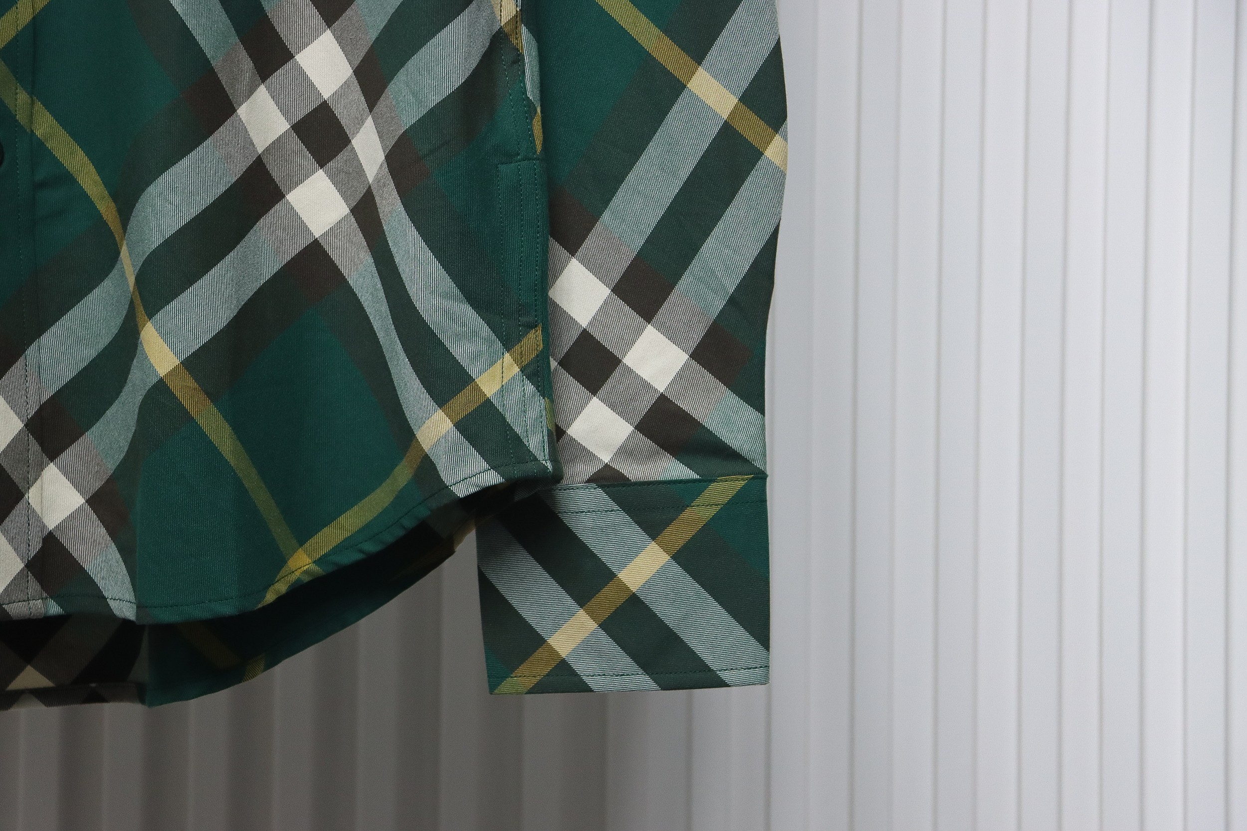 Burberry 24Fw Large Check Cotton Shirt Green