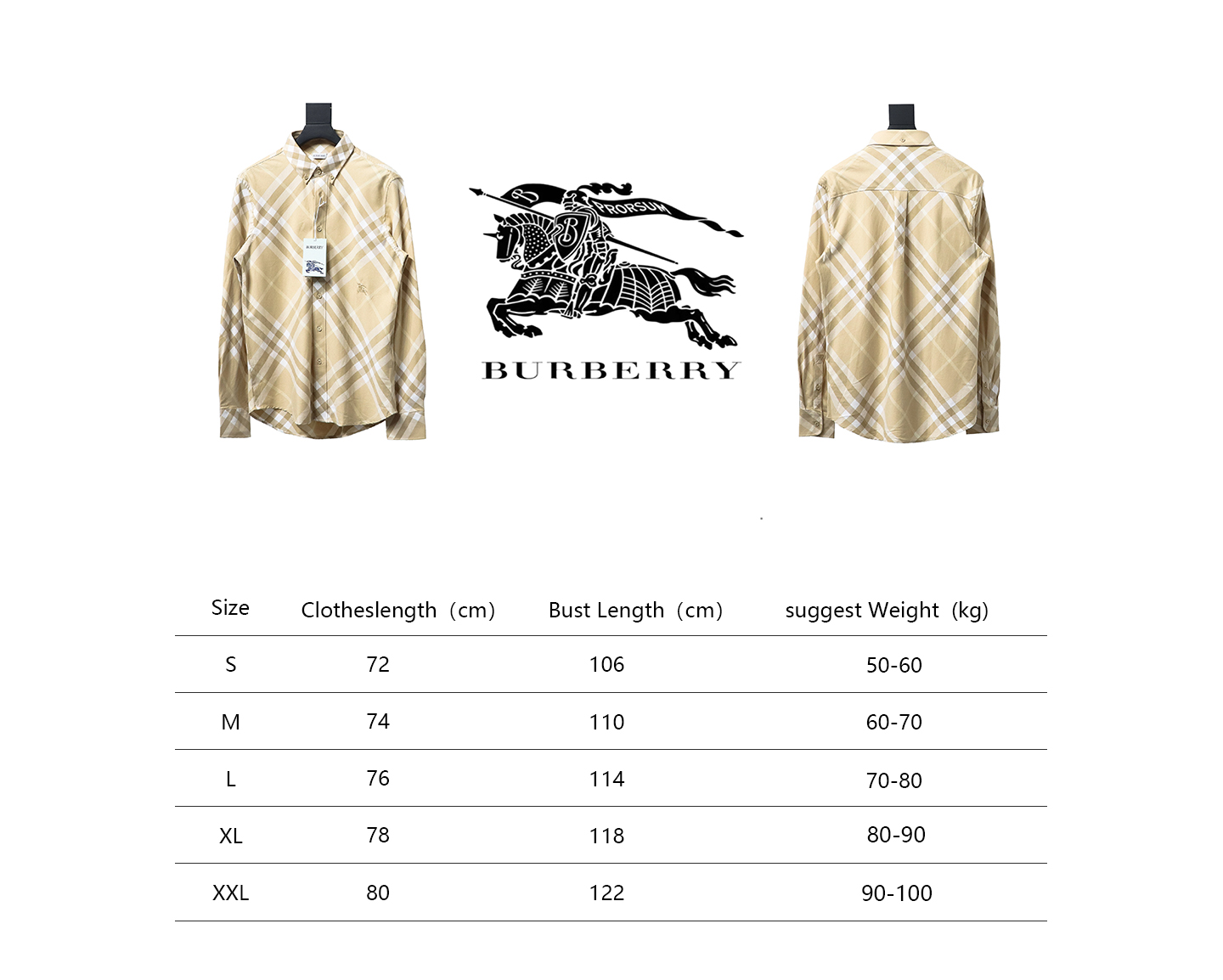 Burberry 24Fw Large Check Cotton Shirt Yellow
