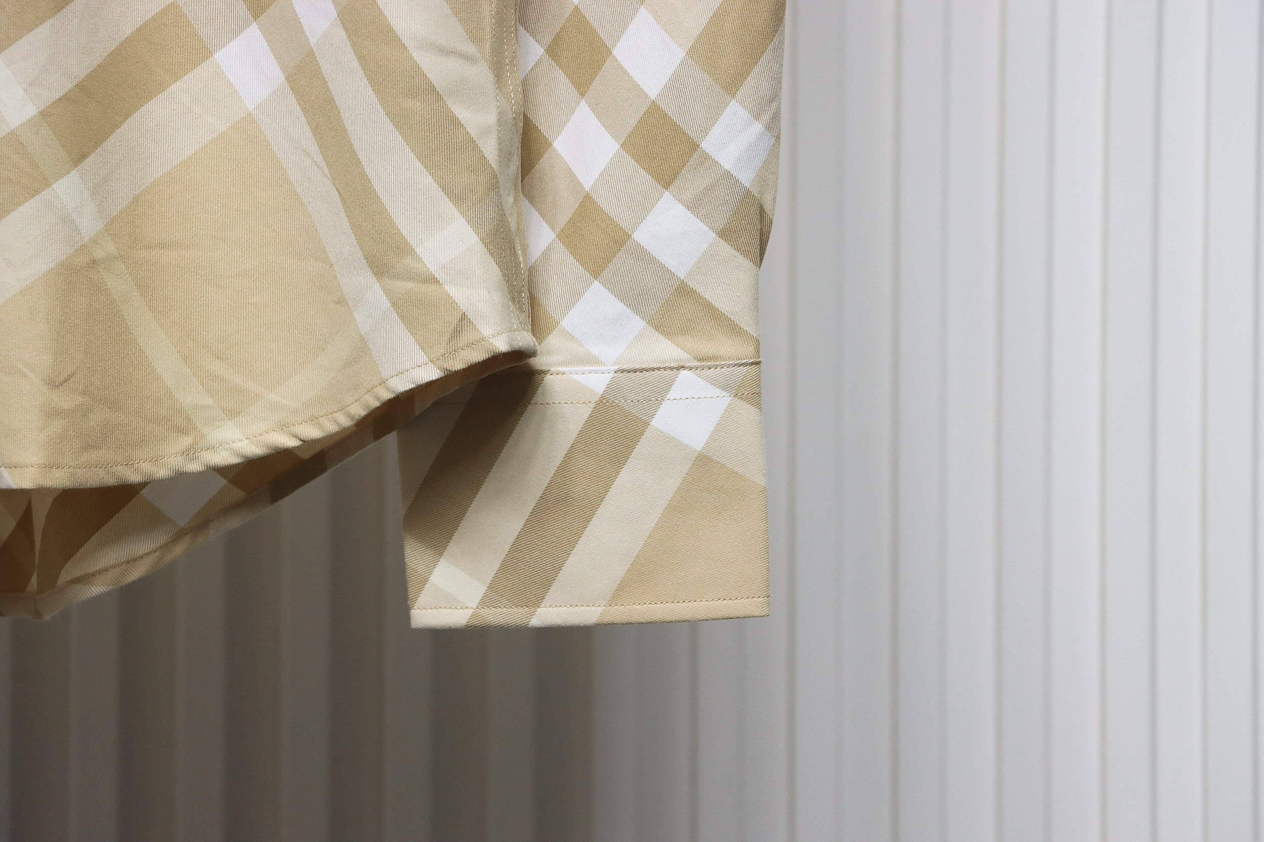 Burberry 24Fw Large Check Cotton Shirt Yellow