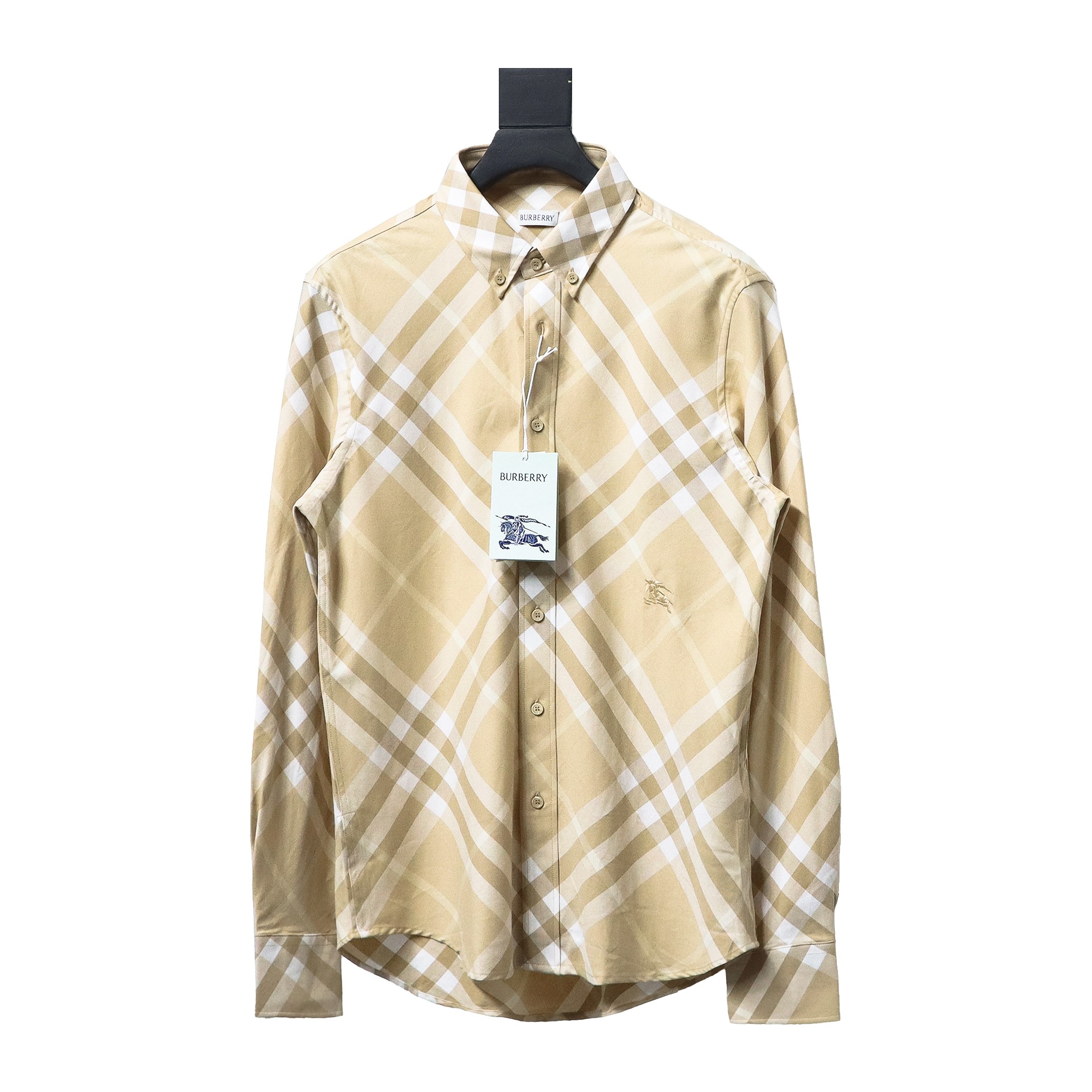 Burberry 24Fw Large Check Cotton Shirt Yellow