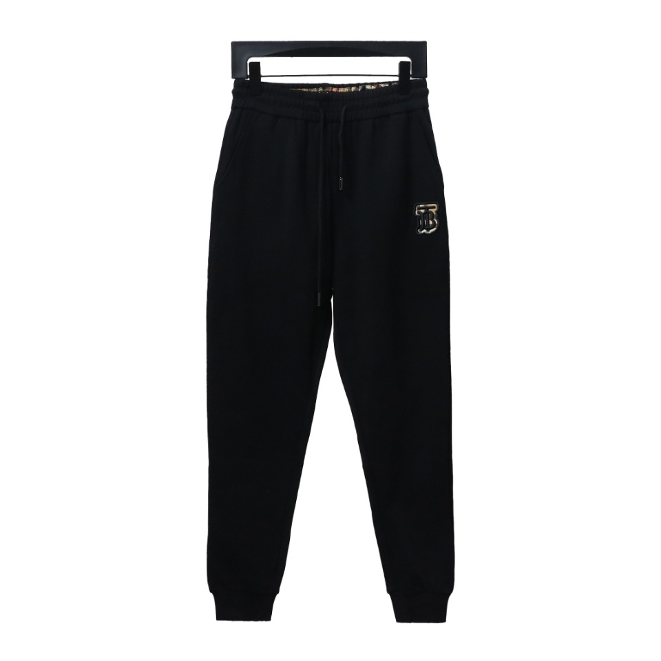Burberry 24Fw TB Check Patch 3D Embroidery Cotton Knit Trousers