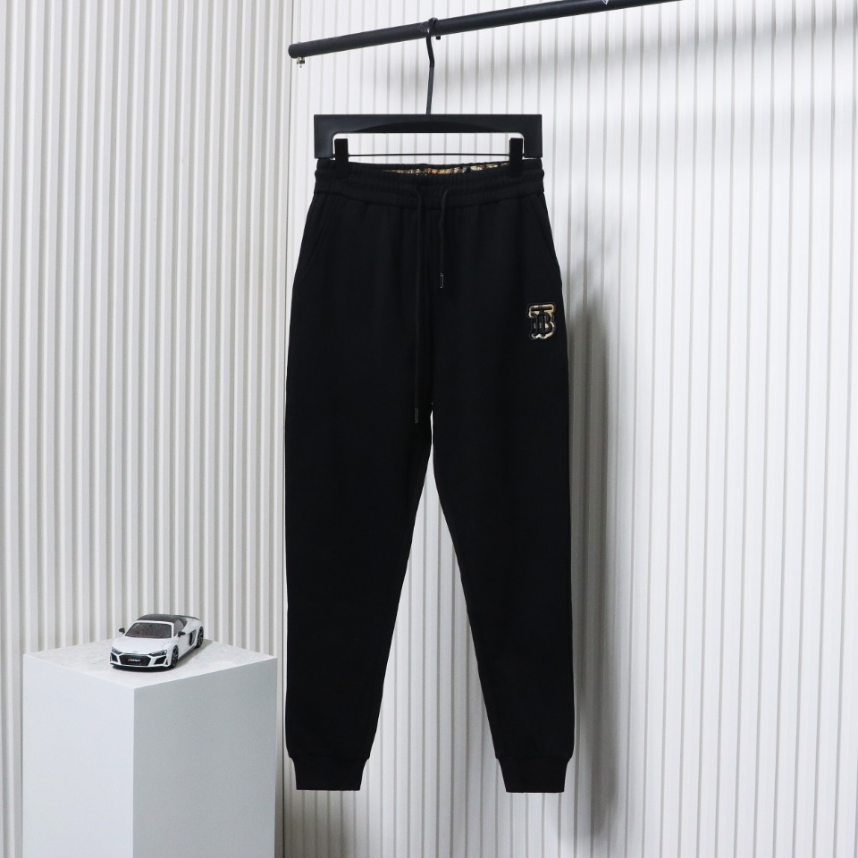 Burberry 24Fw TB Check Patch 3D Embroidery Cotton Knit Trousers