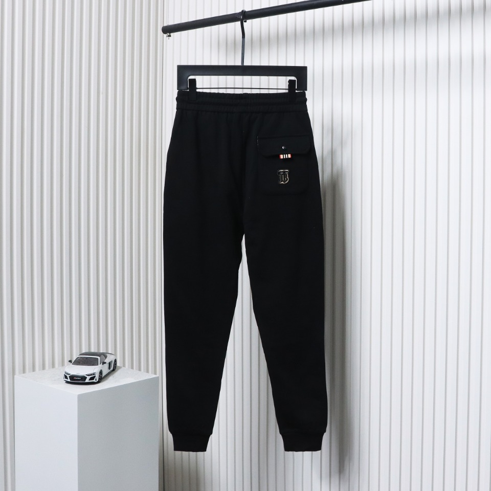 Burberry 24Fw TB Check Patch 3D Embroidery Cotton Knit Trousers