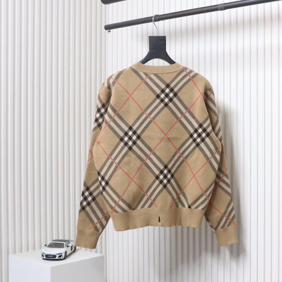 Burberry 24Fw Twill Crew Neck Knit Sweater