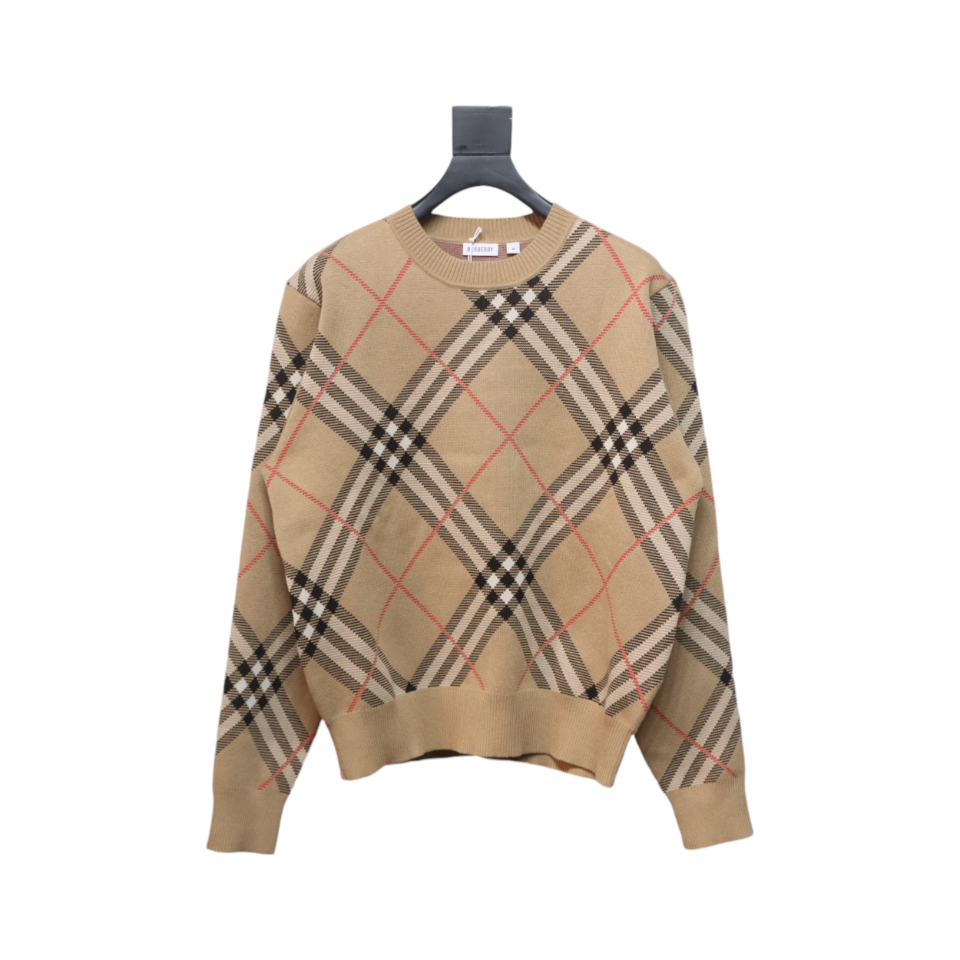 Burberry 24Fw Twill Crew Neck Knit Sweater