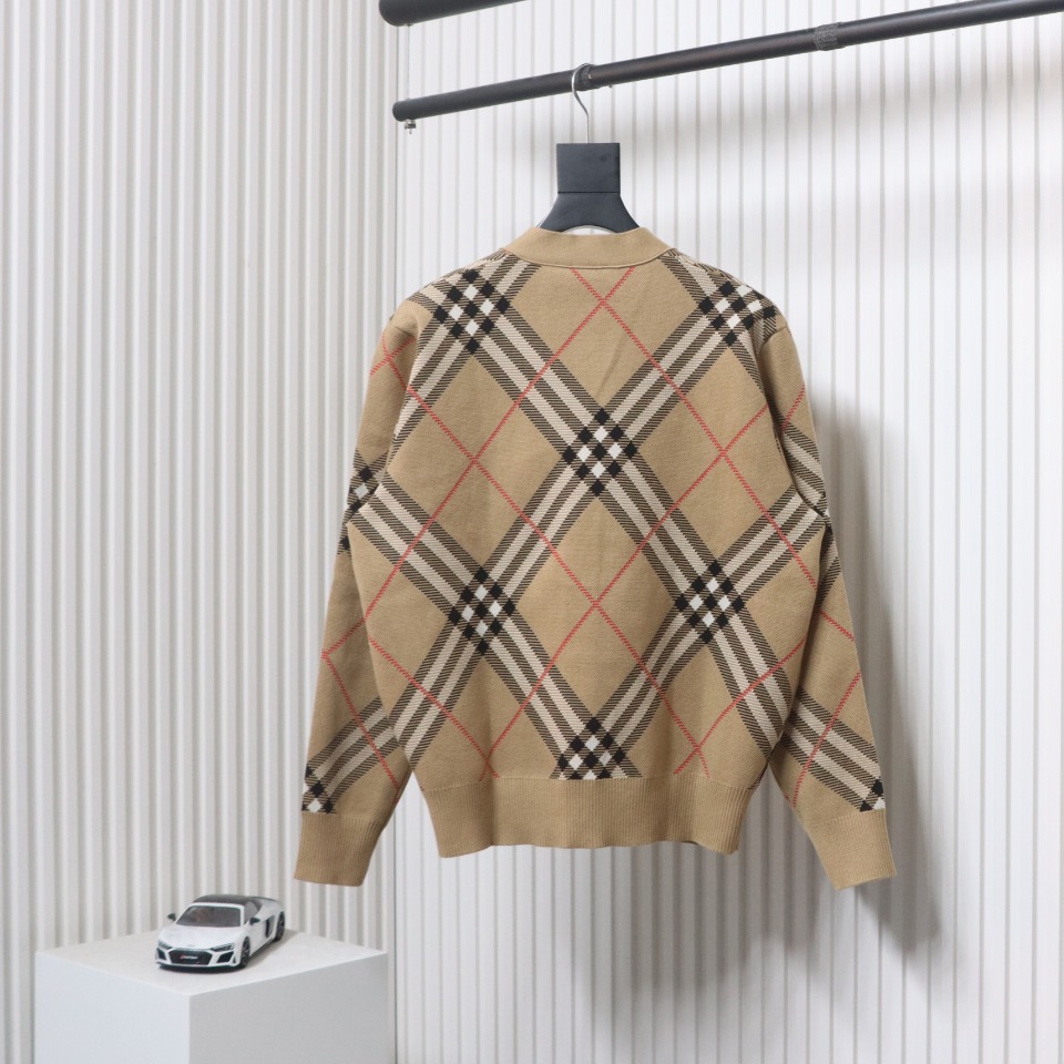 Burberry 24Fw Twill Knit Cardigan Sweater