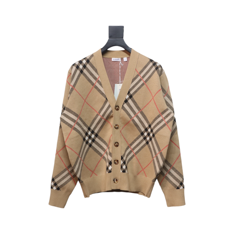 Burberry 24Fw Twill Knit Cardigan Sweater