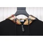 Burberry Check Hood Panel Double Zipper Hooded Jacket Black