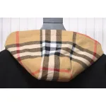 Burberry Check Hood Panel Double Zipper Hooded Jacket Black
