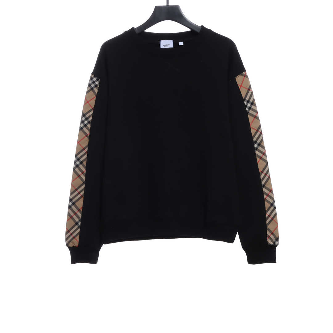 Burberry Classic Plaid Side Stripe Hoodie Black