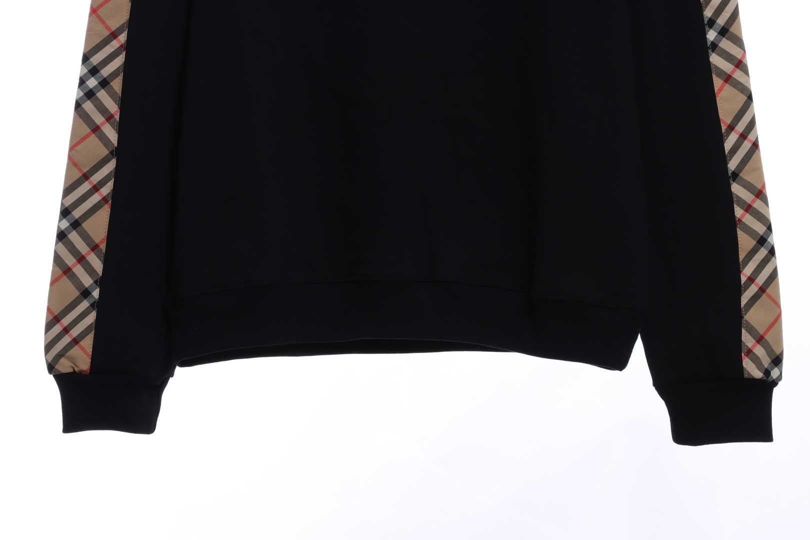 Burberry Classic Plaid Side Stripe Hoodie Black