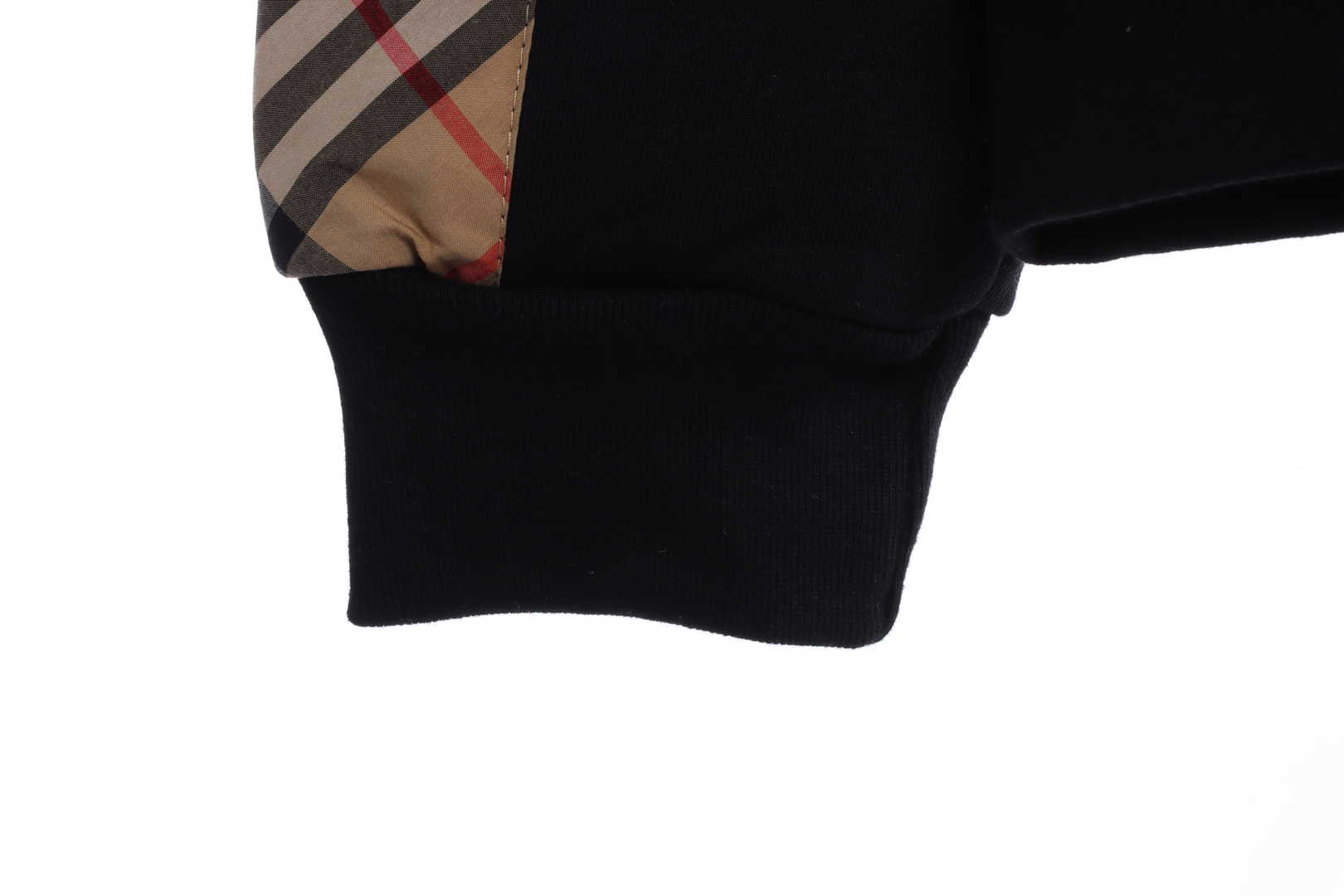 Burberry Classic Plaid Side Stripe Hoodie Black