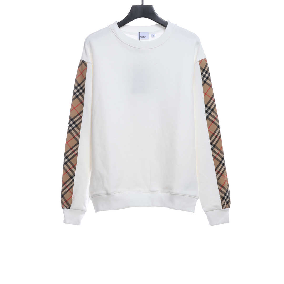 Burberry Classic Plaid Side Stripe Hoodie White