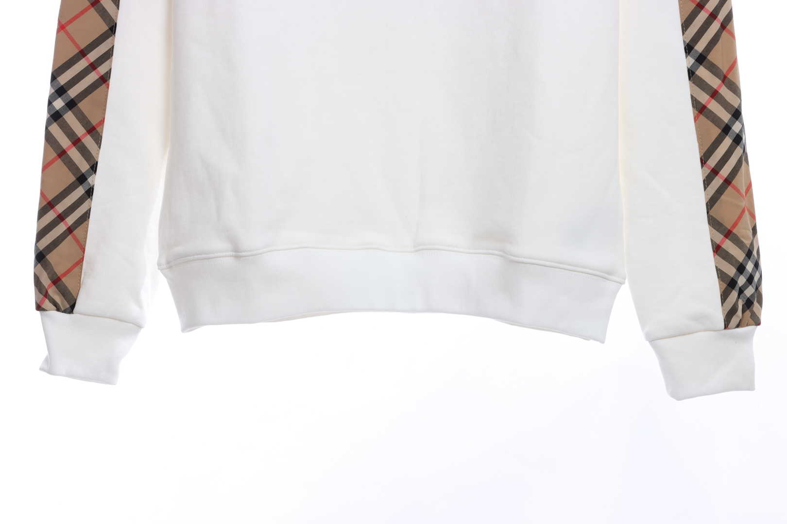 Burberry Classic Plaid Side Stripe Hoodie White