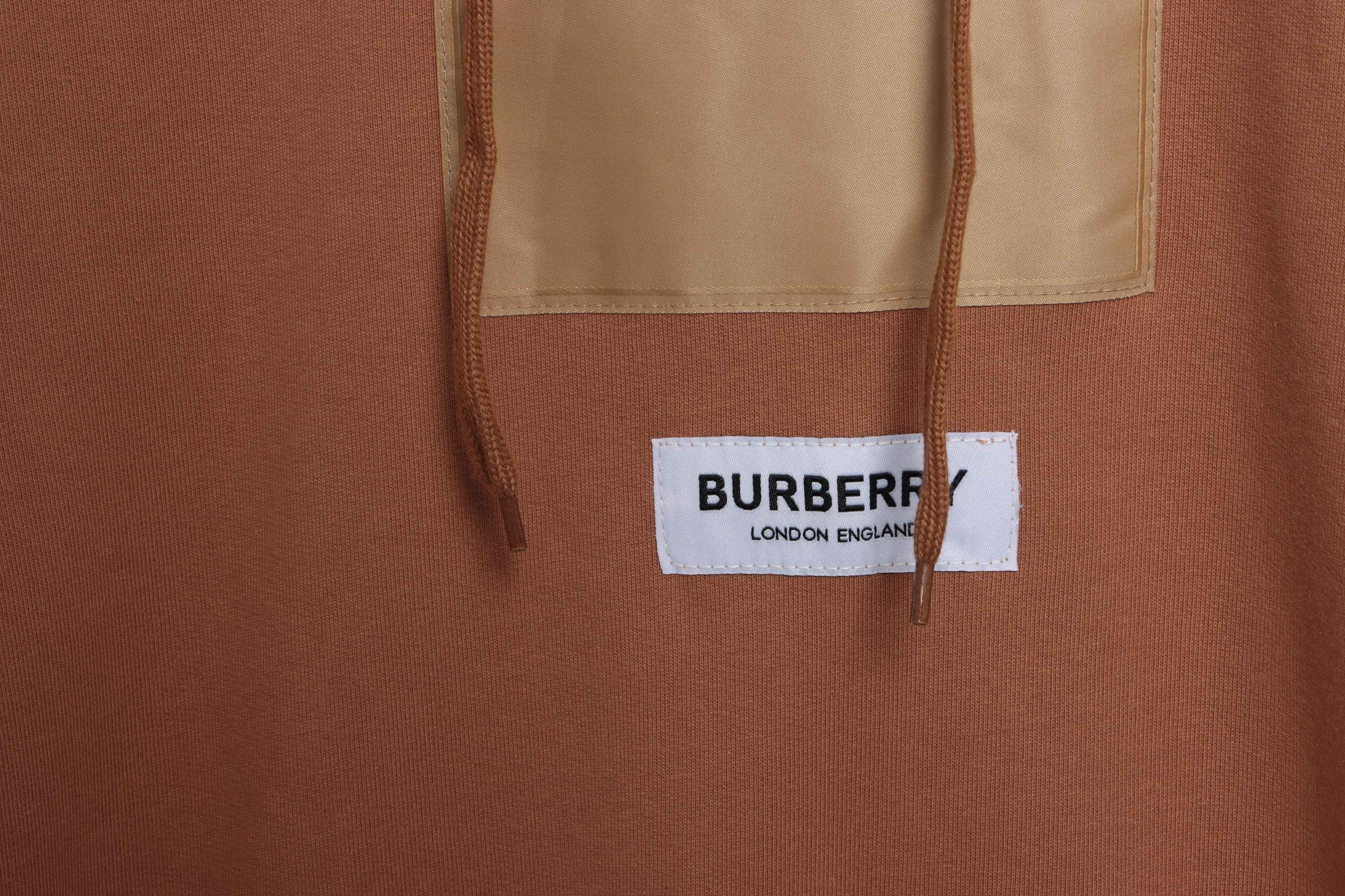 Burberry Label Patch Hoodie Khaki