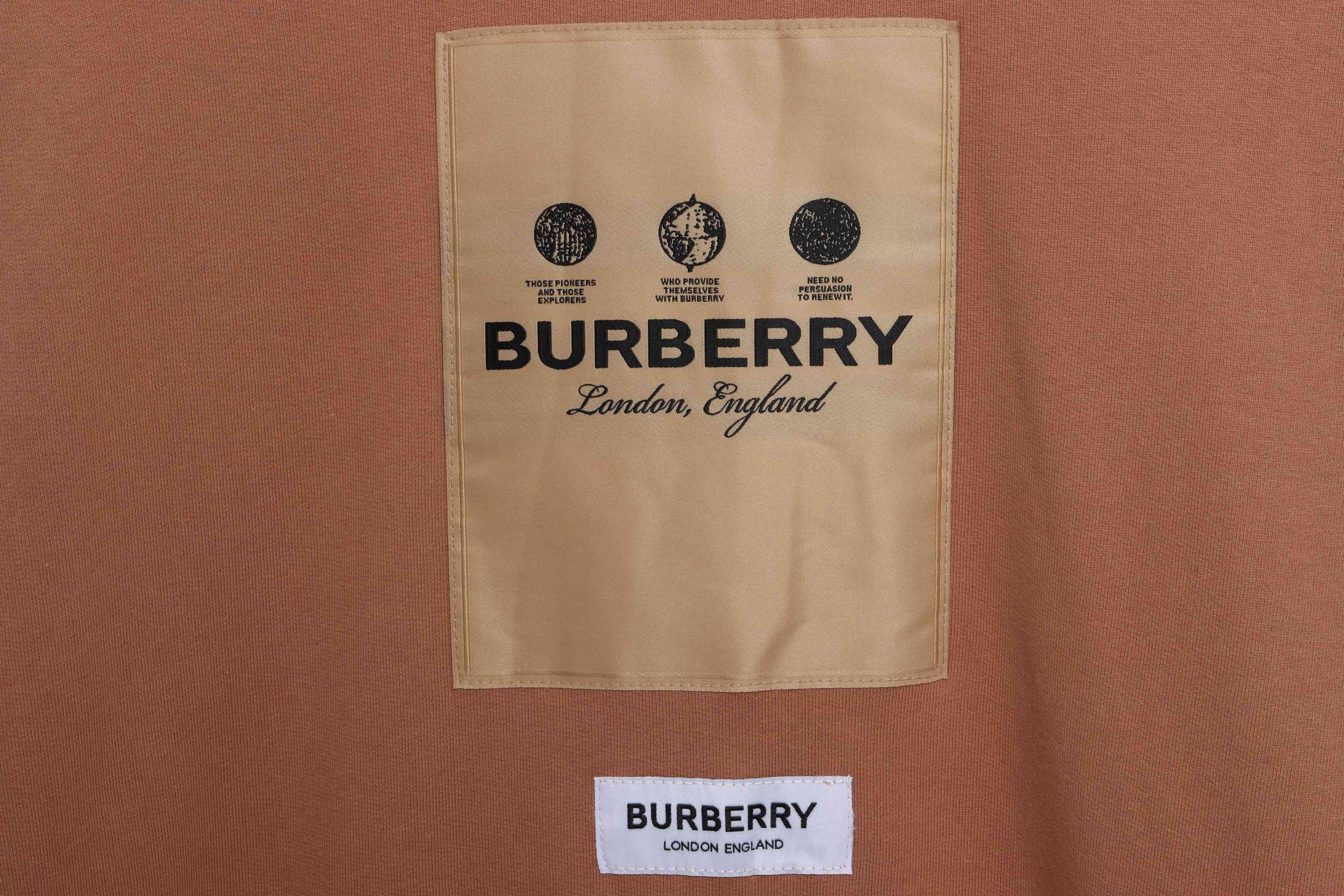 Burberry Label Patch Hoodie Khaki