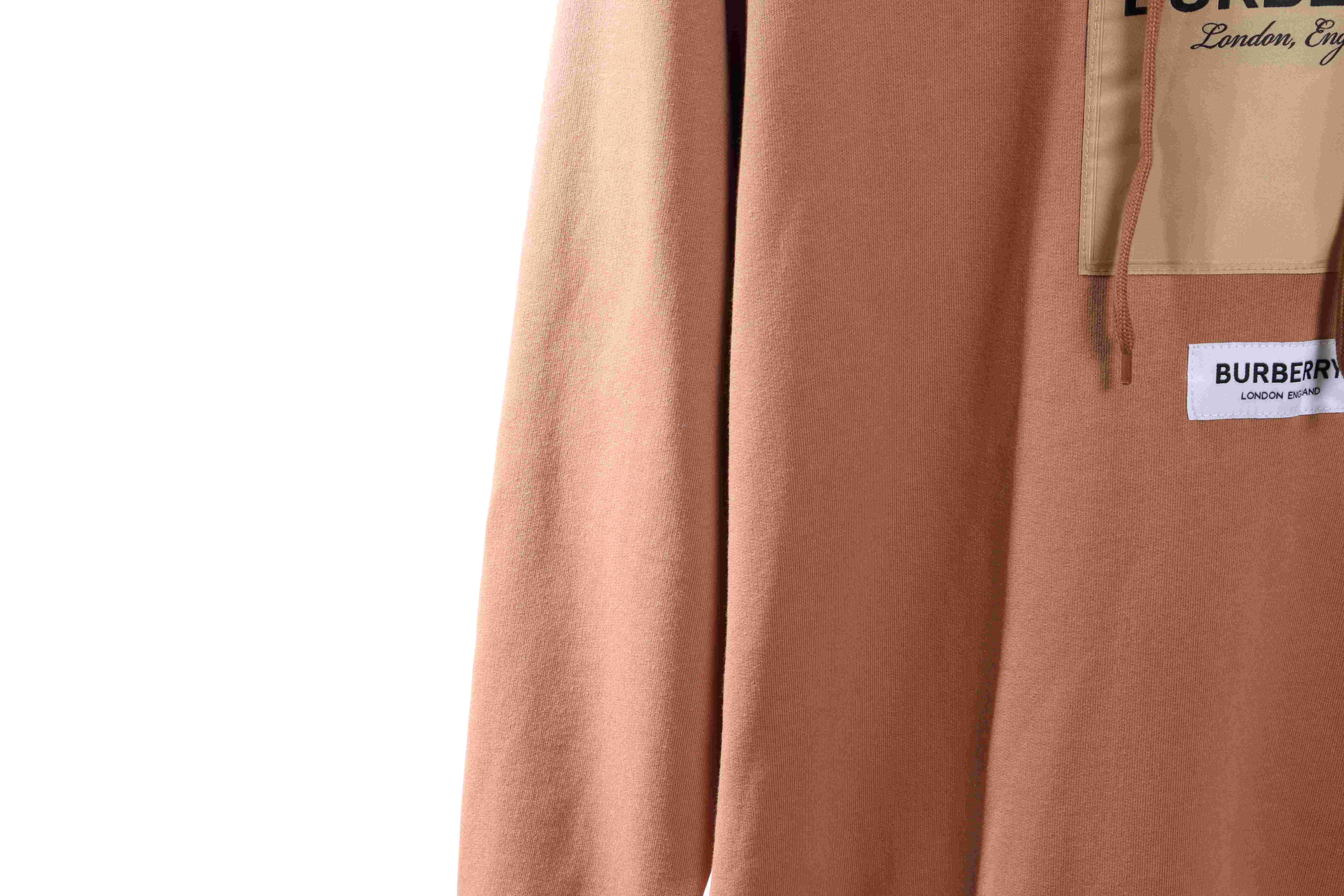 Burberry Label Patch Hoodie Khaki