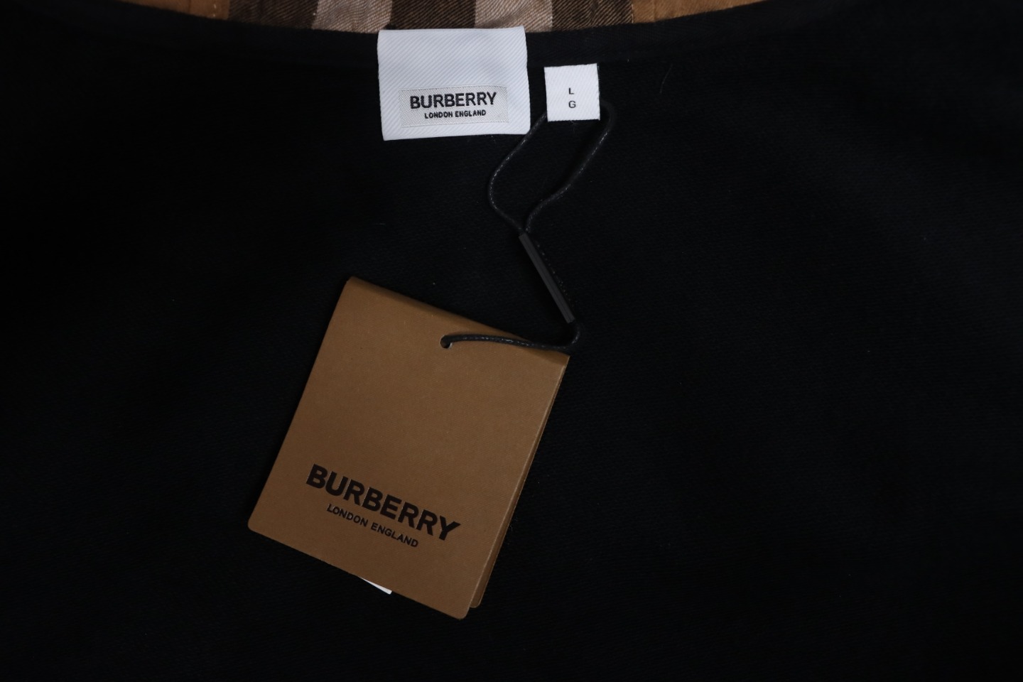 Burberry Panelled Plaid Hoodie Black
