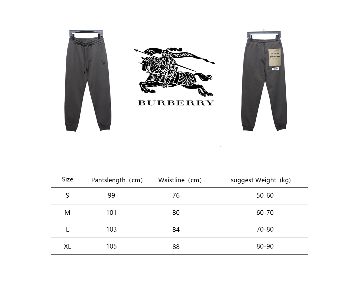 Burberry Sticky Note Cuff Trousers Grey