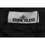 Stone Island Compass Logo Leather Sleeve Baseball Jacket Blue