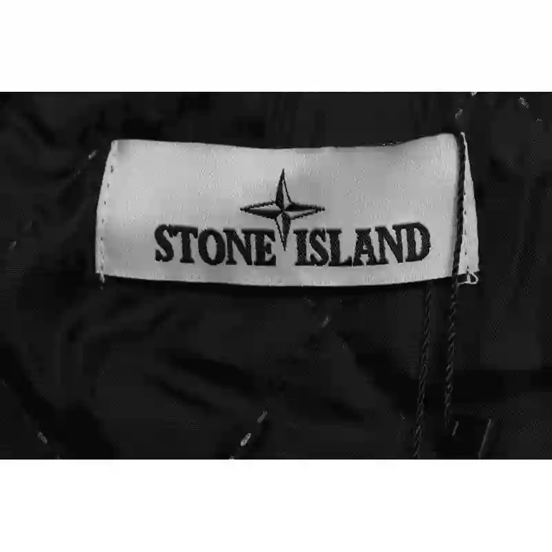 Stone Island Compass Logo Leather Sleeve Baseball Jacket Blue