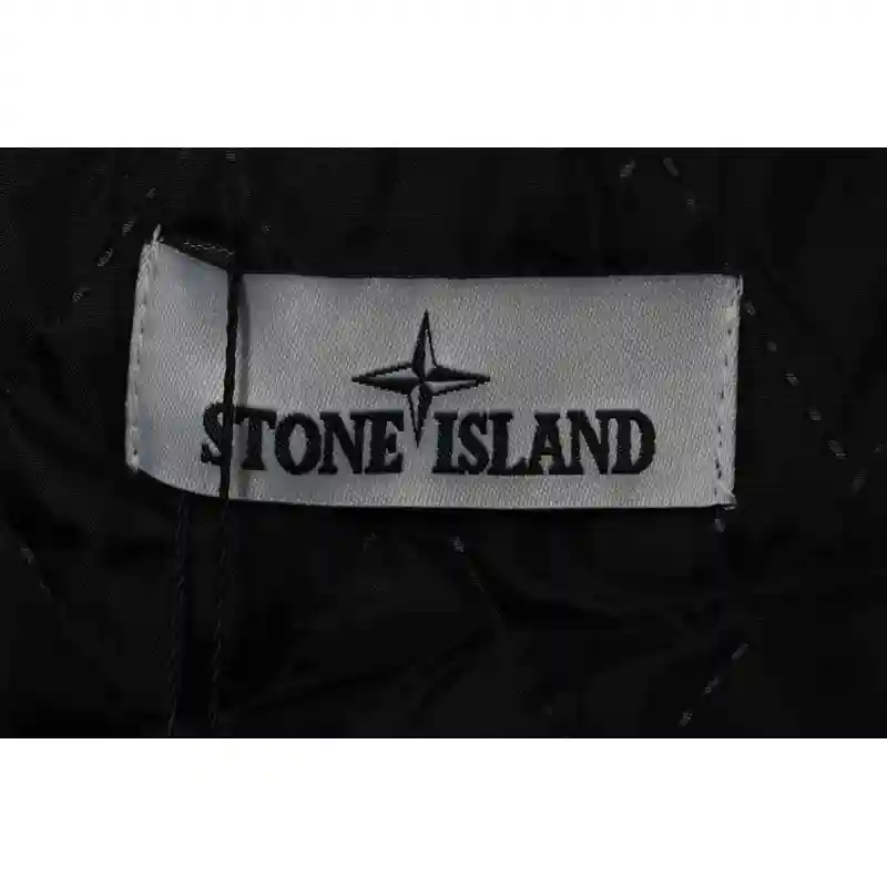 Stone Island Compass Logo Leather Sleeve Baseball Jacket Green