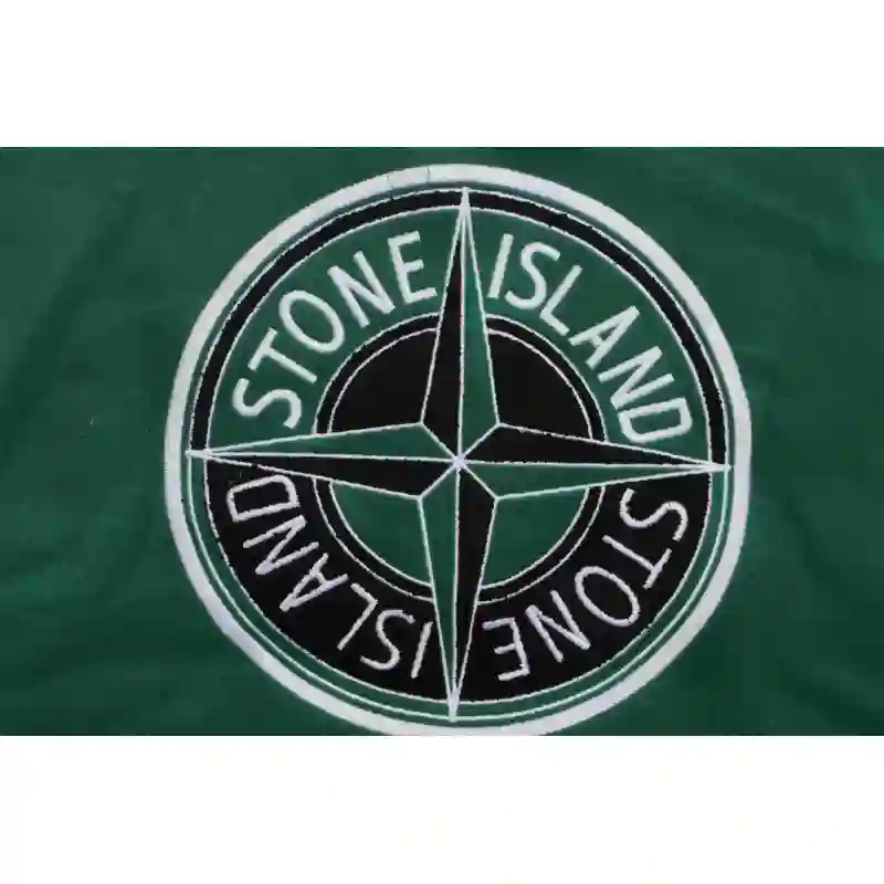 Stone Island Compass Logo Leather Sleeve Baseball Jacket Green