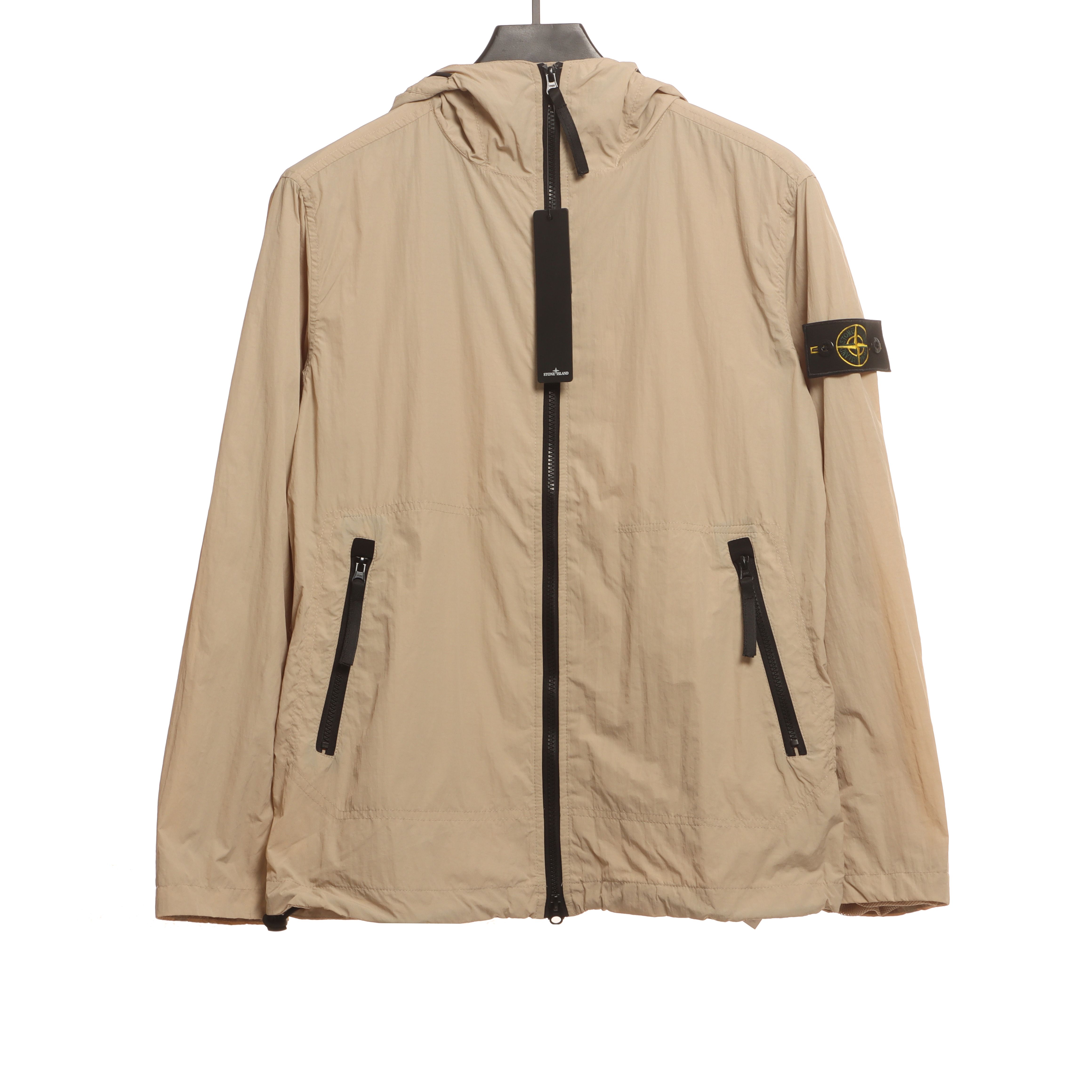 Stone Island Solid Color Casual Jacket Beige
