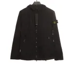 Stone Island Solid Color Casual Jacket Black
