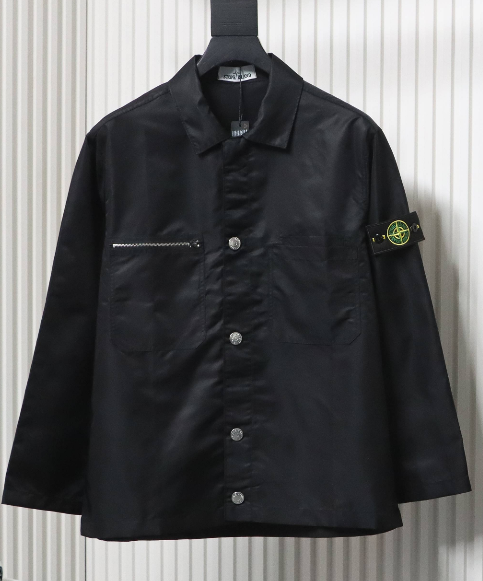 Stone Island Zipper Pocket Sleeve Badge Shirt Jacket