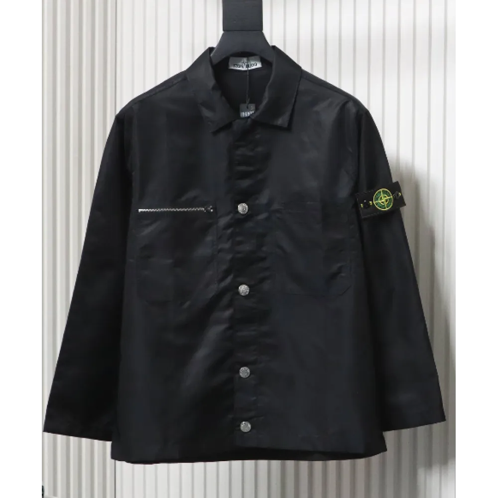 Stone Island Zipper Pocket Sleeve Badge Shirt Jacket