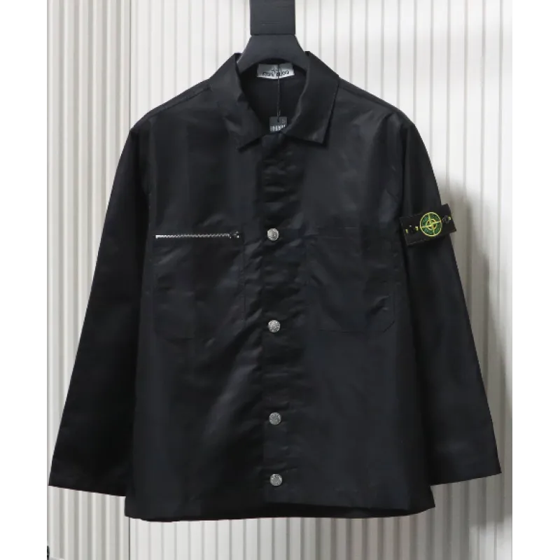 Stone Island Zipper Pocket Sleeve Badge Shirt Jacket
