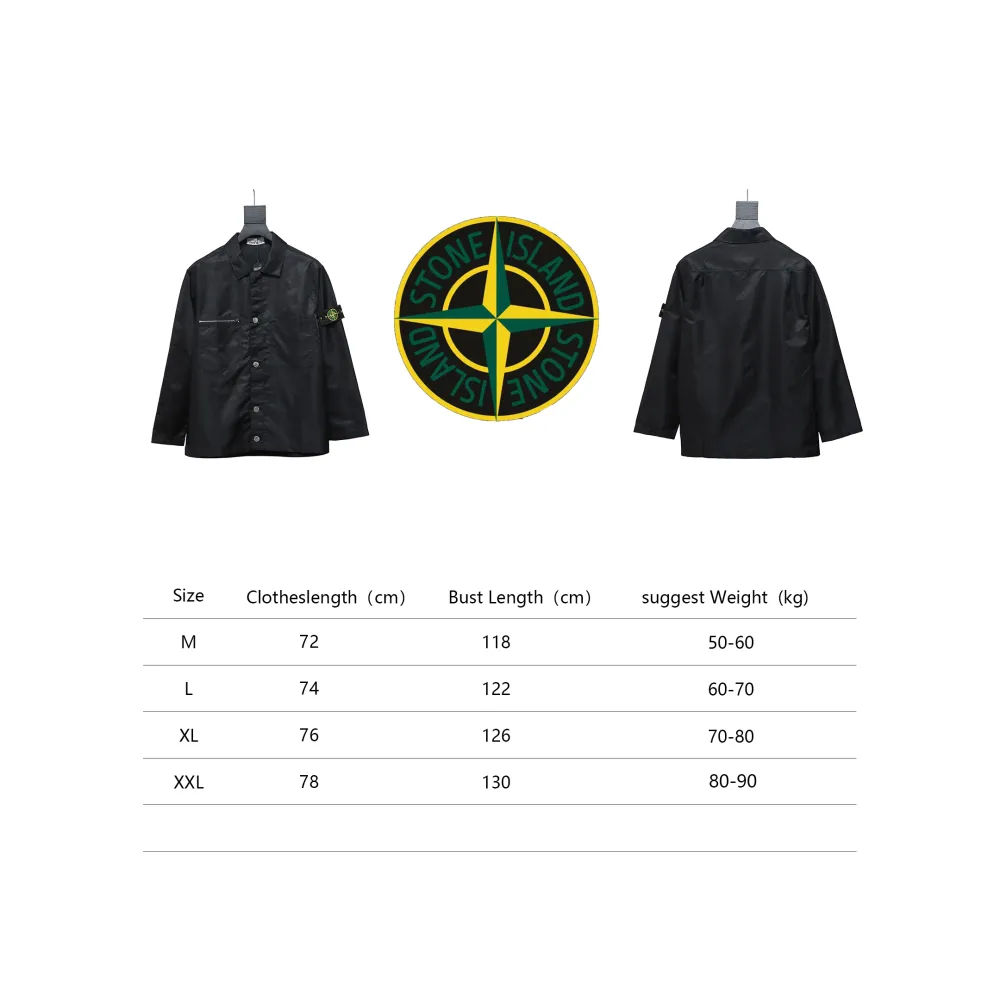 Stone Island Zipper Pocket Sleeve Badge Shirt Jacket