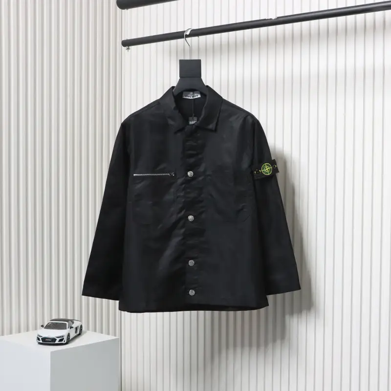 Stone Island Zipper Pocket Sleeve Badge Shirt Jacket