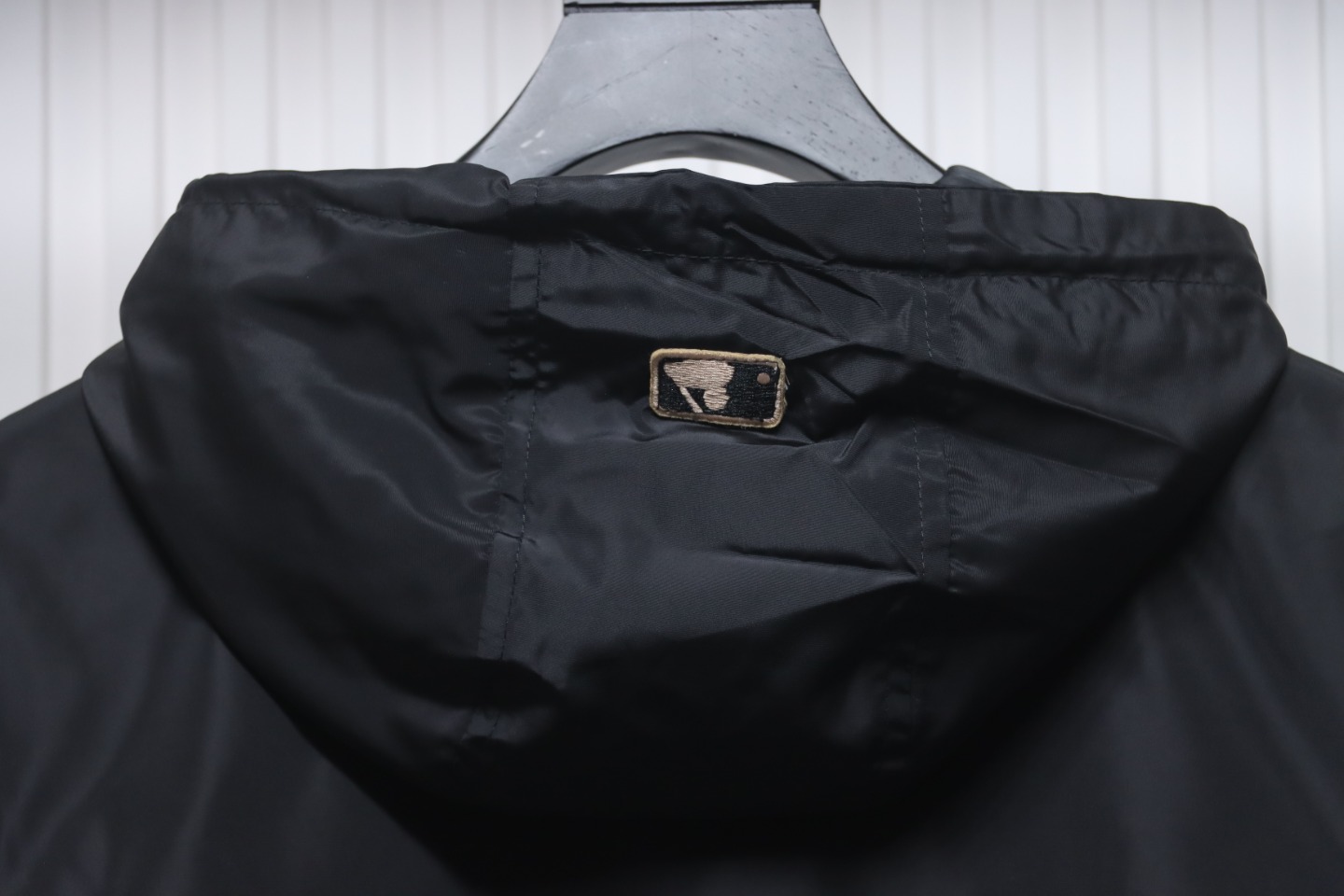 MLB All Over Logo Print Trench Coat Black