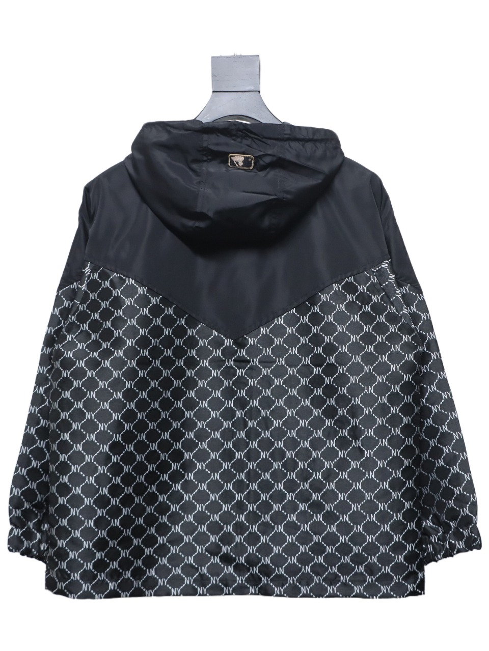 MLB All Over Logo Print Trench Coat Black