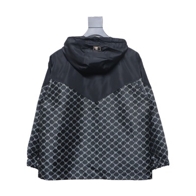 MLB All Over Logo Print Trench Coat Black 02