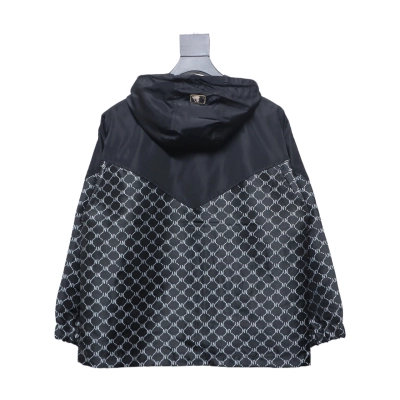 MLB All Over Logo Print Trench Coat Black 02